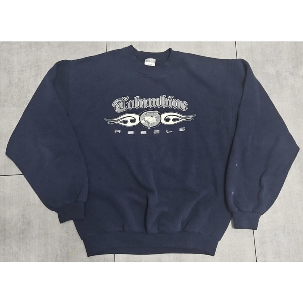 Vintage 90s Columbine High School Sweatshirt M Rebels CHS‎